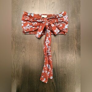Faithful the Brand Terracotta Floral Tie-Front Top size small like new